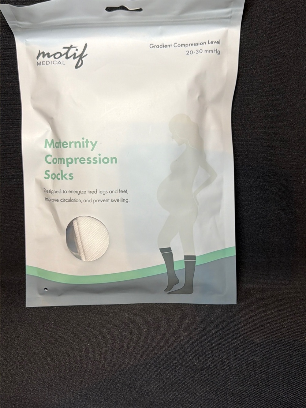 Motif Maternity Compression Socks - White